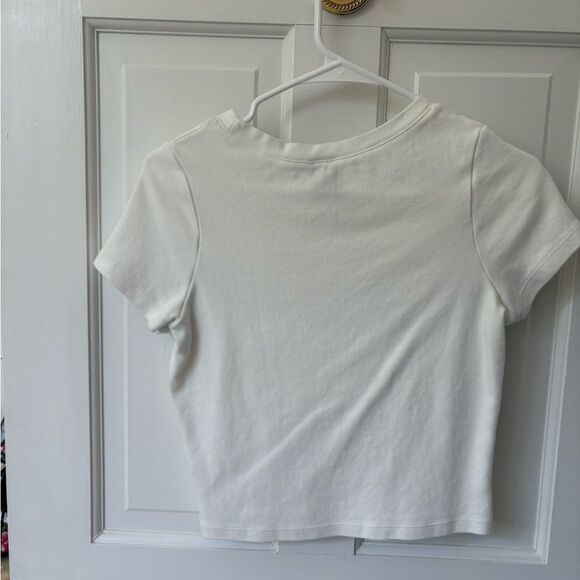 PacSun White Pink Crop Tee - Picture 4 of 4